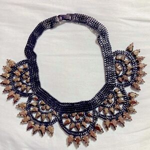 BCBGMAXAZRIA Metal Spike Bib Necklace